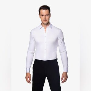 NEW Xsuit mens 2XLT Tall solid white slim fit performance stretch shirt NWT